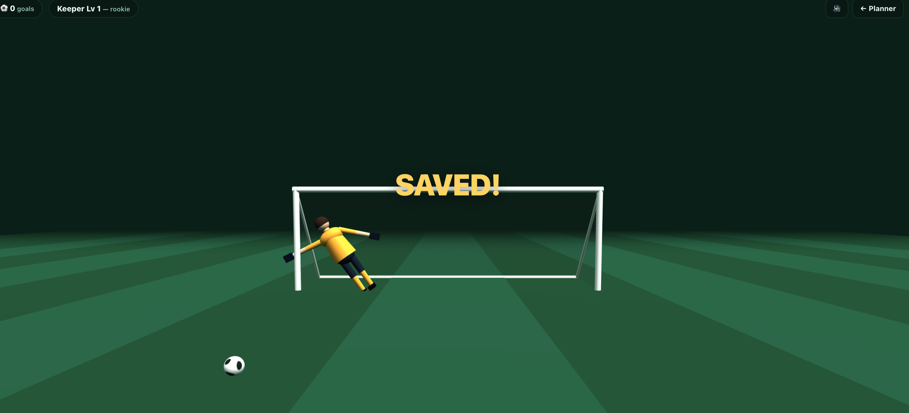 The 3D penalty shootout mini-game and global leaderboard built into the World Cup calendar tool